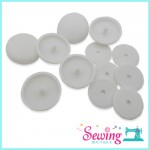 BUTTON - BAG BUCKLE-CIRCLE-PLASTIC-3.5CM(WHITE)